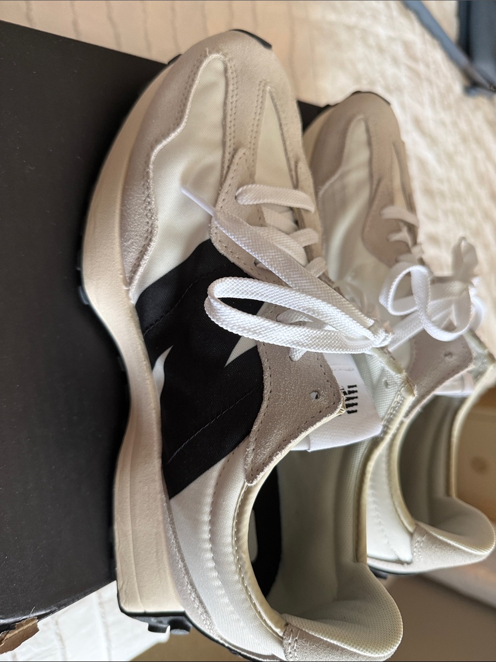 New Balance Women’s Cream, White & Black Retro Runner Sneakers - Picture 14 of 16